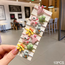 Load image into Gallery viewer, 10pcs Korean Style Cute Children Elastic Hair Bands for Kids Girls Cartoon Bow Scrunchies Hair Rope Sweet Hair Circle Baby Hair Accessories
