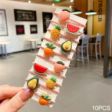 Load image into Gallery viewer, 10pcs Korean Style Cute Children Elastic Hair Bands for Kids Girls Cartoon Bow Scrunchies Hair Rope Sweet Hair Circle Baby Hair Accessories
