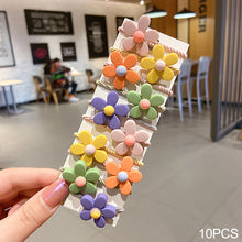 Load image into Gallery viewer, 10pcs Korean Style Cute Children Elastic Hair Bands for Kids Girls Cartoon Bow Scrunchies Hair Rope Sweet Hair Circle Baby Hair Accessories

