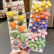 Load image into Gallery viewer, 10pcs Korean Style Cute Children Elastic Hair Bands for Kids Girls Cartoon Bow Scrunchies Hair Rope Sweet Hair Circle Baby Hair Accessories
