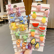 Load image into Gallery viewer, 10pcs Korean Style Cute Children Elastic Hair Bands for Kids Girls Cartoon Bow Scrunchies Hair Rope Sweet Hair Circle Baby Hair Accessories
