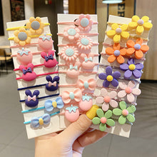 Load image into Gallery viewer, 10pcs Korean Style Cute Children Elastic Hair Bands for Kids Girls Cartoon Bow Scrunchies Hair Rope Sweet Hair Circle Baby Hair Accessories
