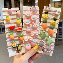 Load image into Gallery viewer, 10pcs Korean Style Cute Children Elastic Hair Bands for Kids Girls Cartoon Bow Scrunchies Hair Rope Sweet Hair Circle Baby Hair Accessories
