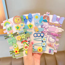 Load image into Gallery viewer, 14pcs/set Girl Cute Cartoon Rabbit Cat Flower Hair Clips Kids Princess Hairpins Children Barrettes Fashion Hair Accessories
