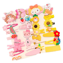 Load image into Gallery viewer, 14pcs/set Girl Cute Cartoon Rabbit Cat Flower Hair Clips Kids Princess Hairpins Children Barrettes Fashion Hair Accessories
