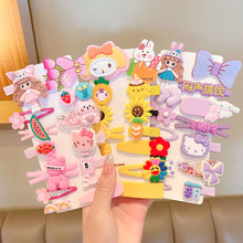 Load image into Gallery viewer, 14pcs/set Girl Cute Cartoon Rabbit Cat Flower Hair Clips Kids Princess Hairpins Children Barrettes Fashion Hair Accessories
