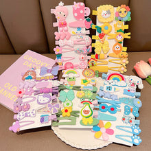 Load image into Gallery viewer, 14pcs/set Girl Cute Cartoon Rabbit Cat Flower Hair Clips Kids Princess Hairpins Children Barrettes Fashion Hair Accessories
