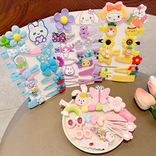Load image into Gallery viewer, 14pcs/set Girl Cute Cartoon Rabbit Cat Flower Hair Clips Kids Princess Hairpins Children Barrettes Fashion Hair Accessories
