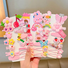 Load image into Gallery viewer, 14pcs/set Girl Cute Cartoon Rabbit Cat Flower Hair Clips Kids Princess Hairpins Children Barrettes Fashion Hair Accessories
