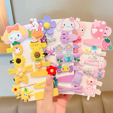 Load image into Gallery viewer, 14pcs/set Girl Cute Cartoon Rabbit Cat Flower Hair Clips Kids Princess Hairpins Children Barrettes Fashion Hair Accessories
