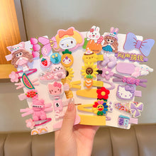 Load image into Gallery viewer, 14pcs/set Girl Cute Cartoon Rabbit Cat Flower Hair Clips Kids Princess Hairpins Children Barrettes Fashion Hair Accessories
