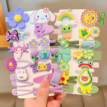 Load image into Gallery viewer, 14pcs/set Girl Cute Cartoon Rabbit Cat Flower Hair Clips Kids Princess Hairpins Children Barrettes Fashion Hair Accessories
