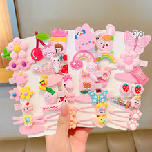 Load image into Gallery viewer, 14pcs/set Girl Cute Cartoon Rabbit Cat Flower Hair Clips Kids Princess Hairpins Children Barrettes Fashion Hair Accessories
