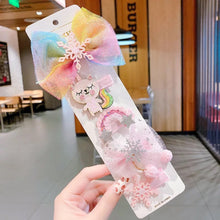 Load image into Gallery viewer, Girls Princess Hairpin Set Little Baby Sweet Cute Mesh Hair Clip Cute Hair Accessories Kids Barrette Side Clip Headwear
