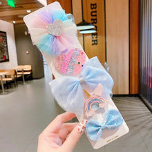 Load image into Gallery viewer, Girls Princess Hairpin Set Little Baby Sweet Cute Mesh Hair Clip Cute Hair Accessories Kids Barrette Side Clip Headwear
