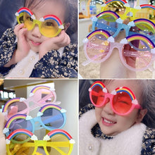 Load image into Gallery viewer, Children Cute Rainbow Sunglasses Girls Boys Cute Cartoon Sunglasses Kids Outdoor Sun Protection Sunglasses Lovely Vintage Glasses
