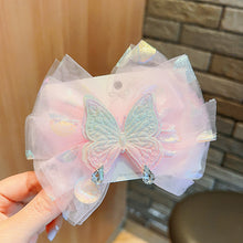 Load image into Gallery viewer, Girls Butterfly Hairpin Little Baby Sweet Princess Mesh Hair Clip Hair Accessories Kids Barrette Side Clip Headwear
