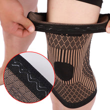 Load image into Gallery viewer, 1PC Knitted Sports Knee Protector Copper Ion Nylon Four Side High Bounce Basketball Volleyball Fitness Running Knee Protection Outdoor Supplies
