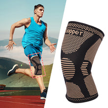 Load image into Gallery viewer, 1PC Knitted Sports Knee Protector Copper Ion Nylon Four Side High Bounce Basketball Volleyball Fitness Running Knee Protection Outdoor Supplies
