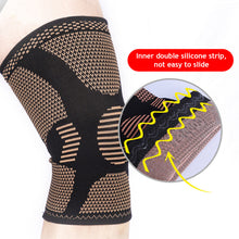 Load image into Gallery viewer, 1PC Knitted Sports Knee Protector Copper Ion Nylon Four Side High Bounce Basketball Volleyball Fitness Running Knee Protection Outdoor Supplies
