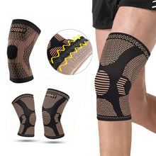 Load image into Gallery viewer, 1PC Knitted Sports Knee Protector Copper Ion Nylon Four Side High Bounce Basketball Volleyball Fitness Running Knee Protection Outdoor Supplies
