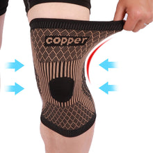 Load image into Gallery viewer, 1PC Knitted Sports Knee Protector Copper Ion Nylon Four Side High Bounce Basketball Volleyball Fitness Running Knee Protection Outdoor Supplies
