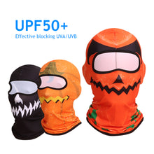 Load image into Gallery viewer, Halloween Balacra UPF50+ Lightweight Head Cover Outdoor Sports Sweat Absorption Pumpkin Print Head Cover Riding Mask
