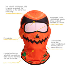 Load image into Gallery viewer, Halloween Balacra UPF50+ Lightweight Head Cover Outdoor Sports Sweat Absorption Pumpkin Print Head Cover Riding Mask
