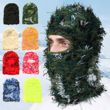 Load image into Gallery viewer, Funny Halloween Wool Balaclava Warm Headwear Party Ride Knitted Extended Neck Camo Mask
