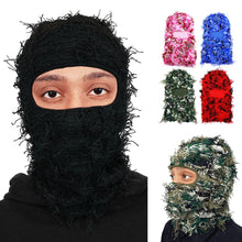 Load image into Gallery viewer, Funny Halloween Wool Balaclava Warm Headwear Party Ride Knitted Extended Neck Camo Mask
