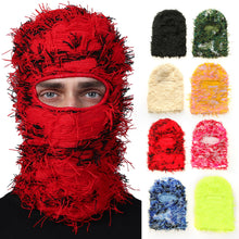 Load image into Gallery viewer, Funny Halloween Wool Balaclava Warm Headwear Party Ride Knitted Extended Neck Camo Mask
