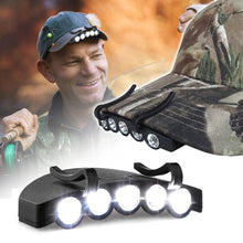 Load image into Gallery viewer, 5LED Hat Brim Light Outdoor Night Cycling Fishing High Light Headlight Includes Battery Outdoor Fishing Gear
