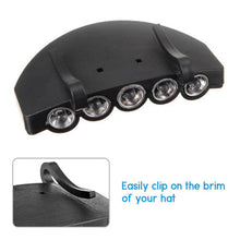 Load image into Gallery viewer, 5LED Hat Brim Light Outdoor Night Cycling Fishing High Light Headlight Includes Battery Outdoor Fishing Gear
