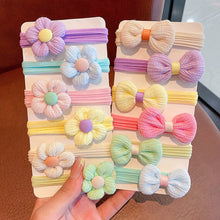 Load image into Gallery viewer, 6pcs Girls' Elastic Towel Hair Band Flower Bow Knot Colorful Hair Ties Ropes Scrunchy Ponytail Rubberbands Ring Hair Accesorios
