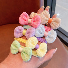 Load image into Gallery viewer, 6pcs Girls' Elastic Towel Hair Band Flower Bow Knot Colorful Hair Ties Ropes Scrunchy Ponytail Rubberbands Ring Hair Accesorios
