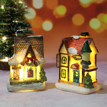 Load image into Gallery viewer, Christmas LED Light Ornaments Resin Mini House Miniature Village Building Xmas Glow Decor Gift Christmas Decoration Navidad Noel
