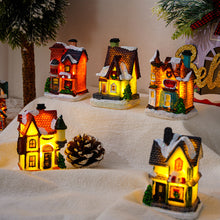 Load image into Gallery viewer, Christmas LED Light Ornaments Resin Mini House Miniature Village Building Xmas Glow Decor Gift Christmas Decoration Navidad Noel
