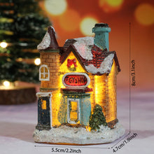 Load image into Gallery viewer, Christmas LED Light Ornaments Resin Mini House Miniature Village Building Xmas Glow Decor Gift Christmas Decoration Navidad Noel
