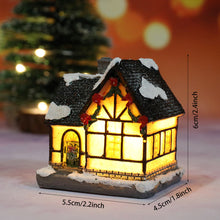 Load image into Gallery viewer, Christmas LED Light Ornaments Resin Mini House Miniature Village Building Xmas Glow Decor Gift Christmas Decoration Navidad Noel
