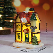 Load image into Gallery viewer, Christmas LED Light Ornaments Resin Mini House Miniature Village Building Xmas Glow Decor Gift Christmas Decoration Navidad Noel
