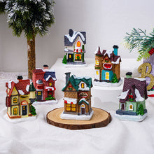 Load image into Gallery viewer, Christmas LED Light Ornaments Resin Mini House Miniature Village Building Xmas Glow Decor Gift Christmas Decoration Navidad Noel
