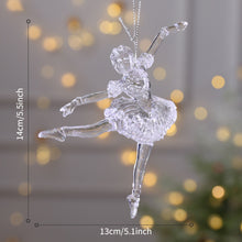 Load image into Gallery viewer, Crystal Clear Acrylic Elk Christmas Tree Pendants Snowflake Thorn Star Hanging Ornaments Decoration Navidad Noel New Year Gift
