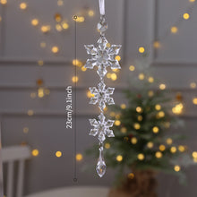 Load image into Gallery viewer, Crystal Clear Acrylic Elk Christmas Tree Pendants Snowflake Thorn Star Hanging Ornaments Decoration Navidad Noel New Year Gift
