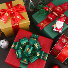 Load image into Gallery viewer, 10 Yards 25mm Christmas Ribbon Printed Christmas Polyester Ribbon For Handmade Wrapping Gift Christmas Decoration DIY Gift Packing
