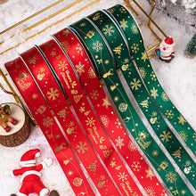 Load image into Gallery viewer, 10 Yards 25mm Christmas Ribbon Printed Christmas Polyester Ribbon For Handmade Wrapping Gift Christmas Decoration DIY Gift Packing
