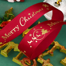 Load image into Gallery viewer, 25 Yards 25mm Christmas Ribbon Printed Christmas Polyester Ribbon For Handmade Wrapping Gift Christmas Decoration DIY Gift Packing
