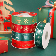 Load image into Gallery viewer, 25 Yards 25mm Christmas Ribbon Printed Christmas Polyester Ribbon For Handmade Wrapping Gift Christmas Decoration DIY Gift Packing
