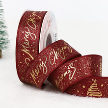 Load image into Gallery viewer, 25 Yards 25mm Christmas Ribbon Printed Christmas Polyester Ribbon For Handmade Wrapping Gift Christmas Decoration DIY Gift Packing
