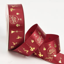 Load image into Gallery viewer, 25 Yards 25mm Christmas Ribbon Printed Christmas Polyester Ribbon For Handmade Wrapping Gift Christmas Decoration DIY Gift Packing
