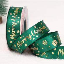 Load image into Gallery viewer, 25 Yards 25mm Christmas Ribbon Printed Christmas Polyester Ribbon For Handmade Wrapping Gift Christmas Decoration DIY Gift Packing
